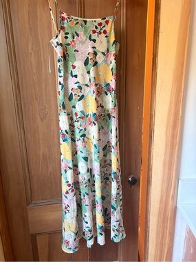 Floral Midi Slip Dress in Multicolor